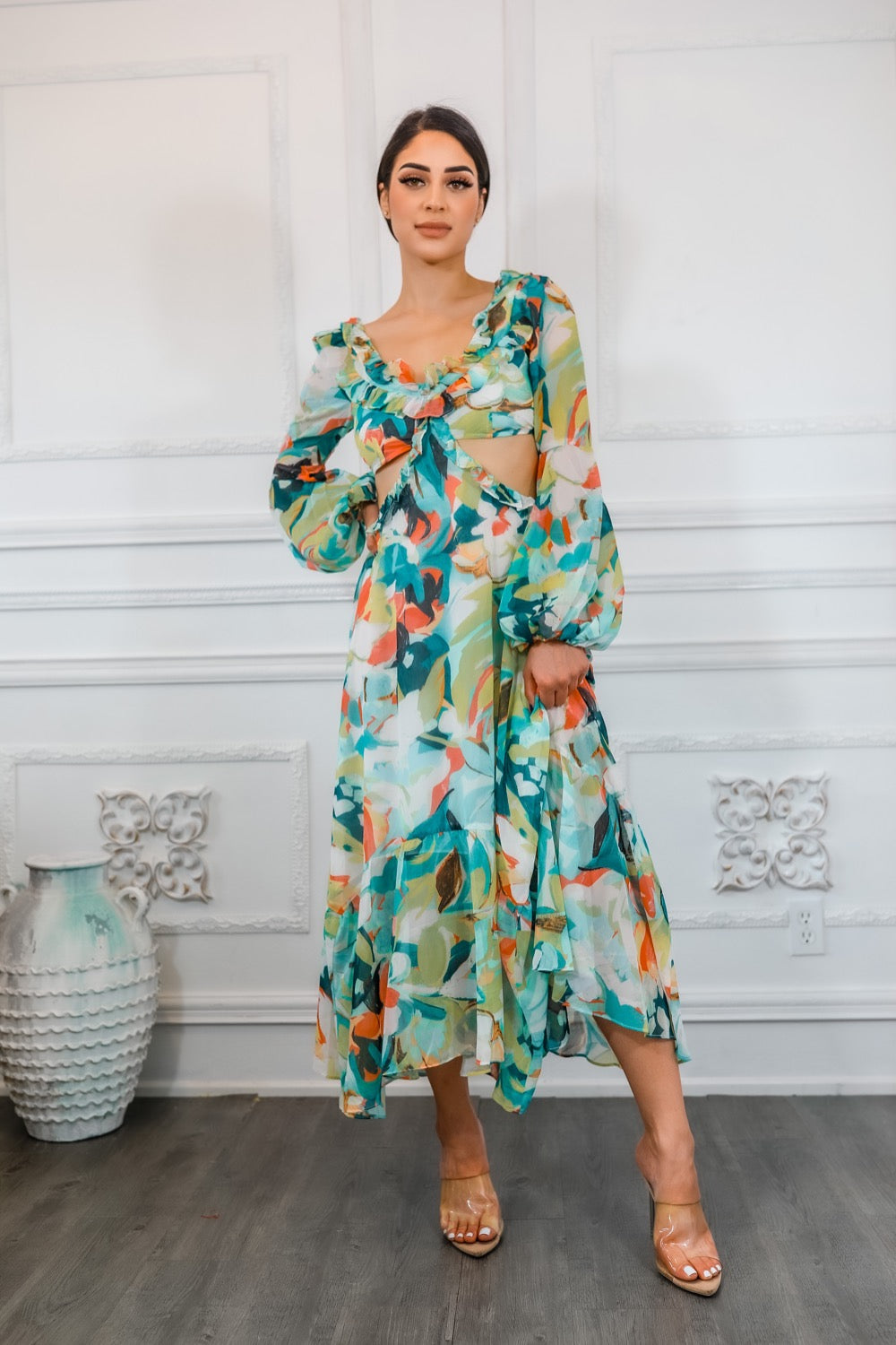 white christmas dresses Momyknows White Floral Cut Out Off Shoulder Backless Cami Big Swing Elegant  Vacation Maternity Hobo Photoshoot Baby Shower Maxi Dress