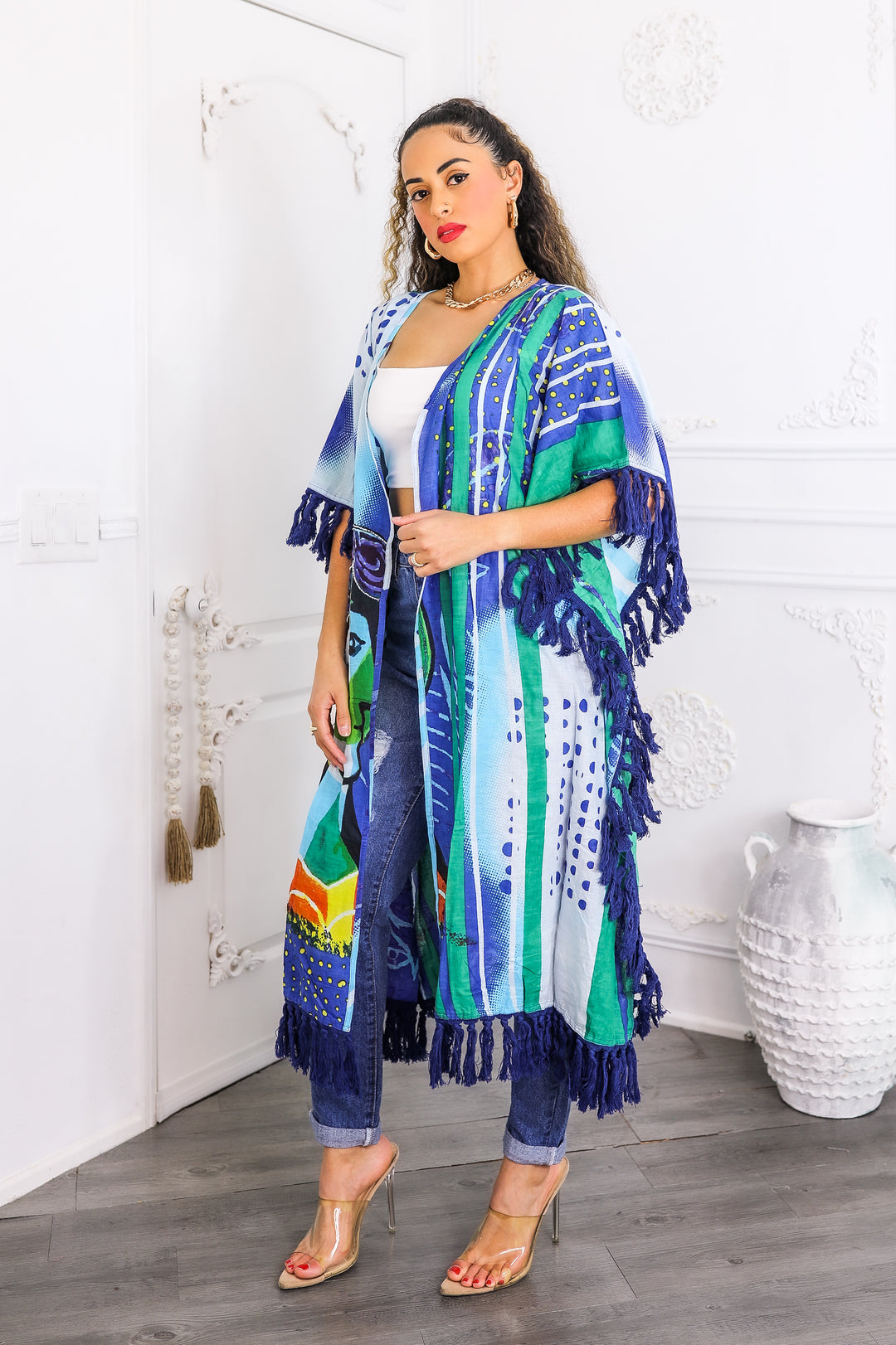 Art Revealed Fringe Kimono