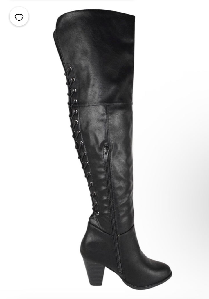 Convertible Lace-Up Knee-High & Thigh-High Boots