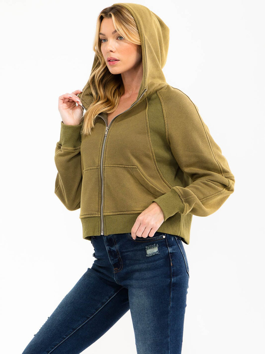 Canyon Vintage Cropped Zip Hoodie