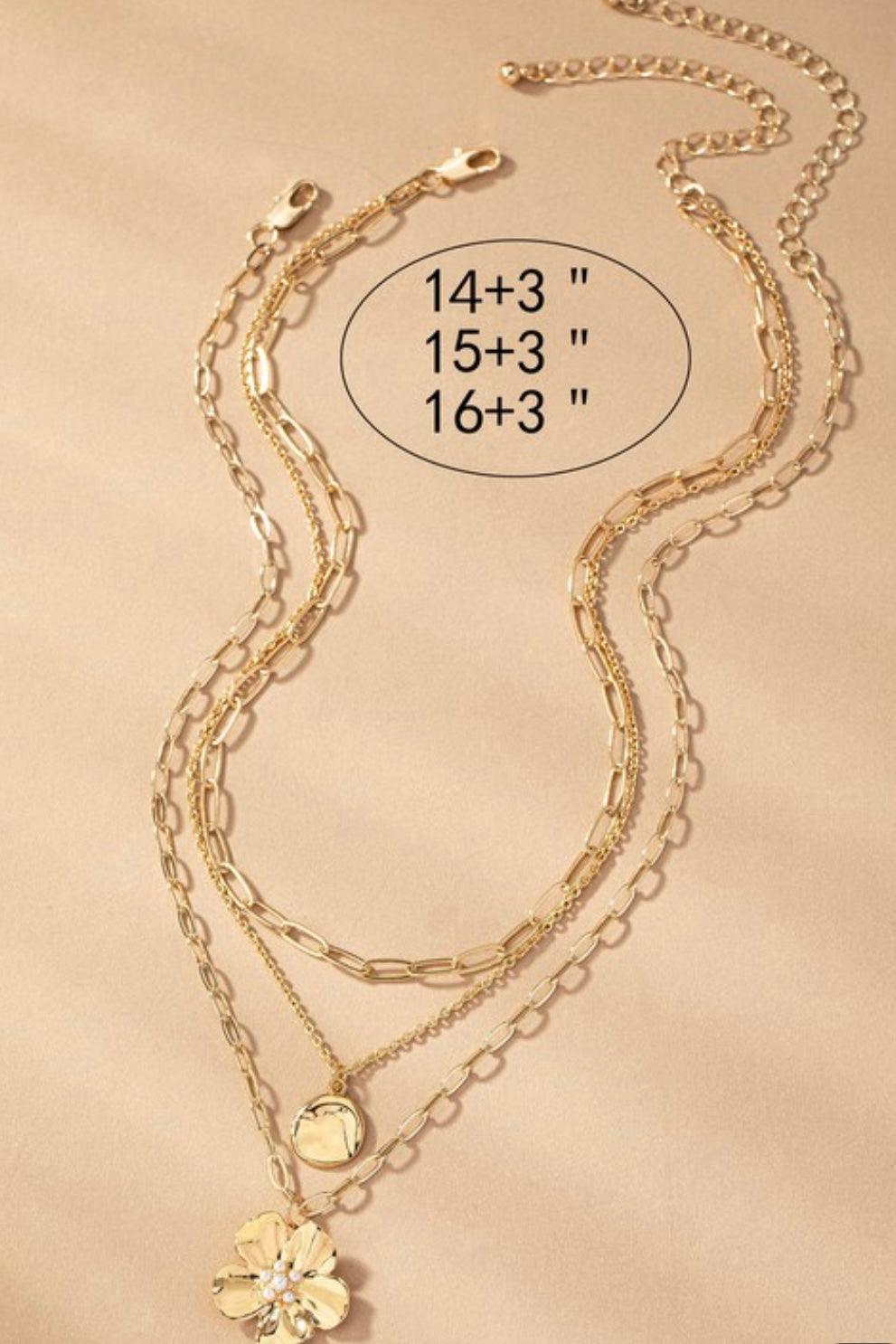 3 Necklaces Set With Mixed Chains