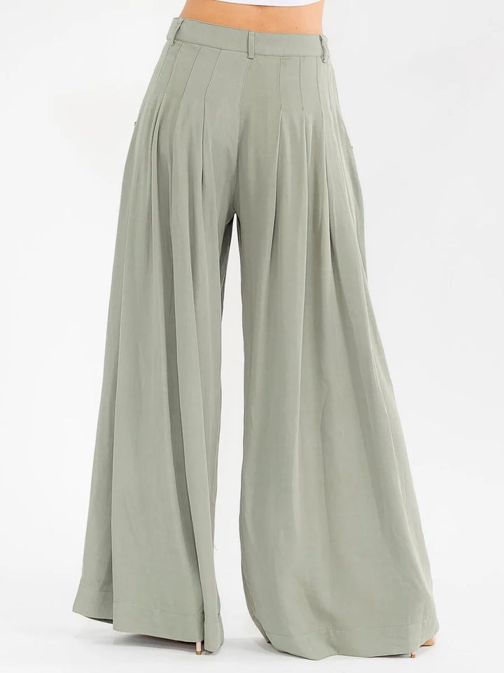 Sage Horizon Wide-Leg Palazzo Pants