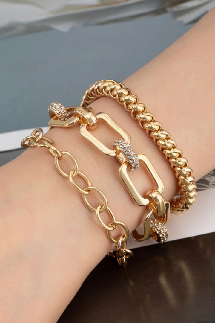 3 Chunky Chain Bracelet Set