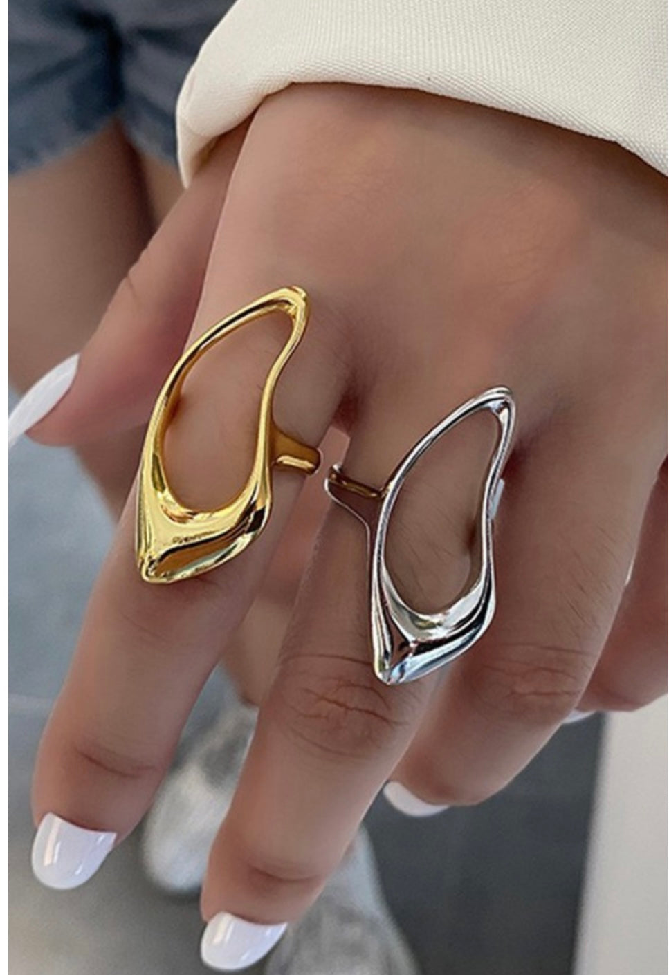 Sculpted Hollow Statement Ring – Gold & Silver Options
