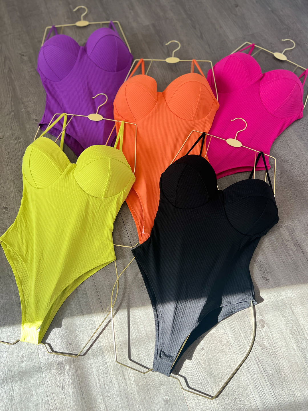Ribbed Bustier Bodysuit – Stretch Fitted Corset Top (5 Colors)