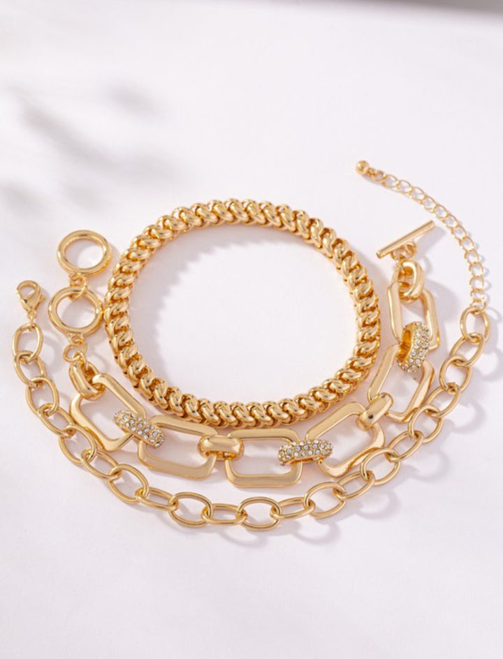 3 Chunky Chain Bracelet Set