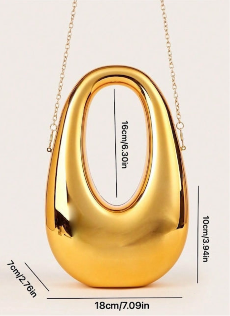 Hot Gold Clear Clutch Crossbody Bag