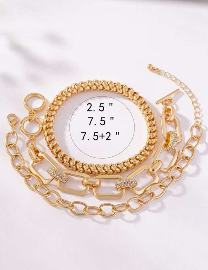 3 Chunky Chain Bracelet Set