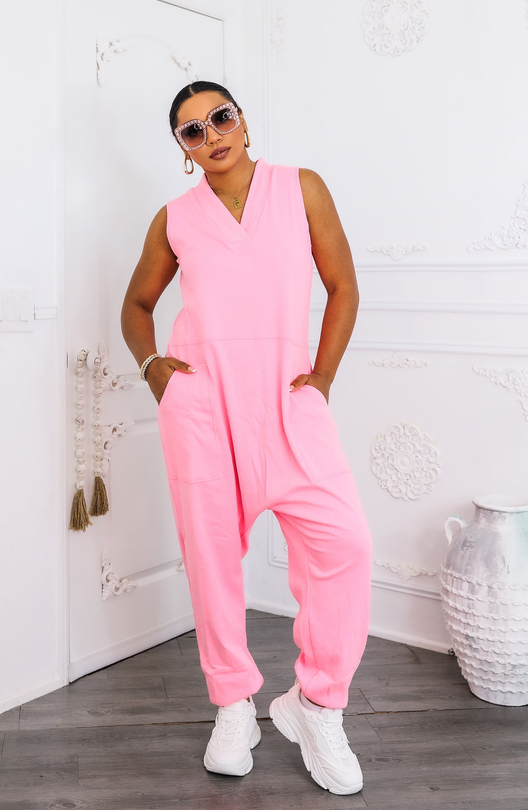 Bubblegum Chill Harem Jumpsuit
