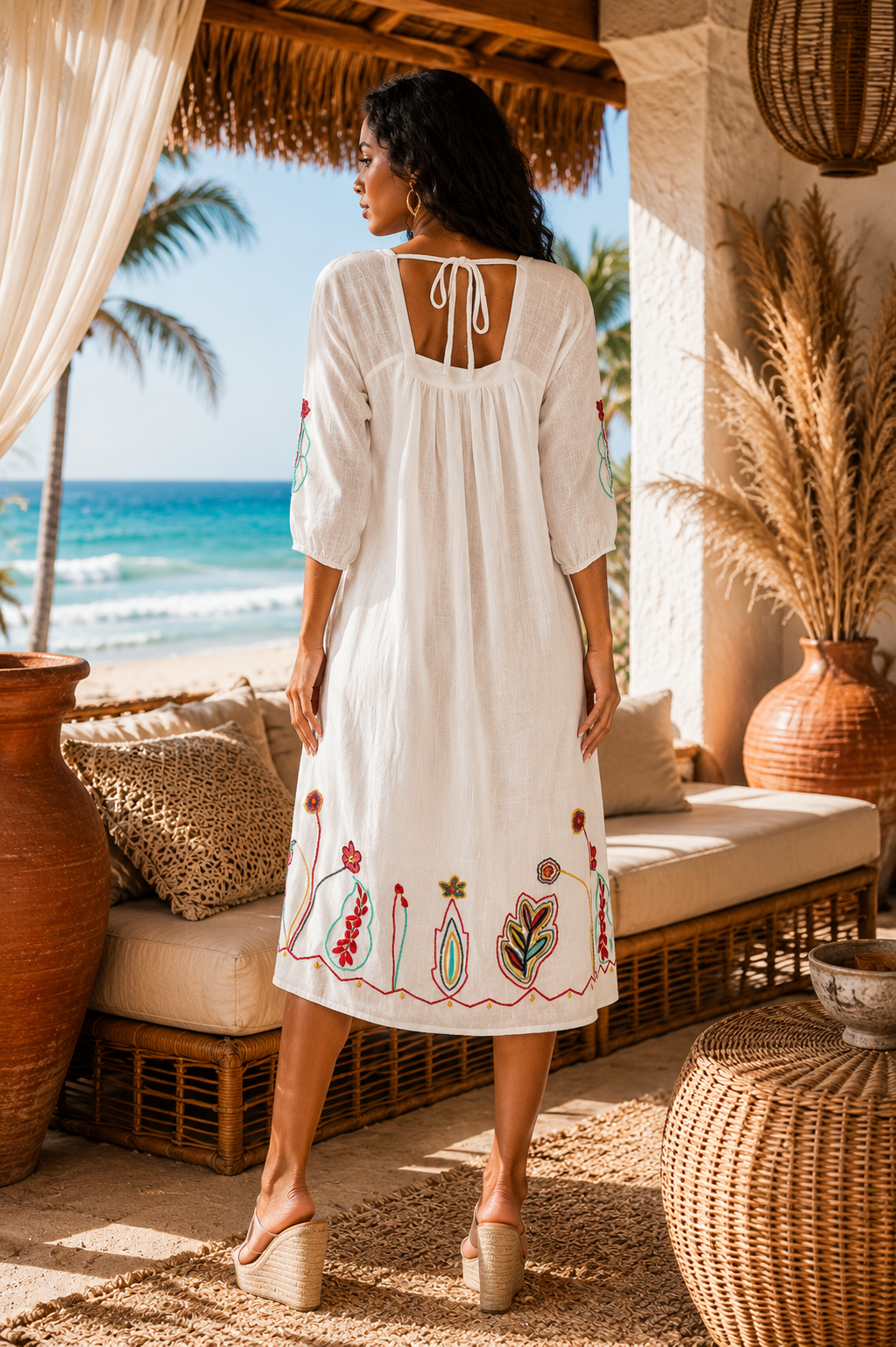The Mosaic Embroidered Midi Dress