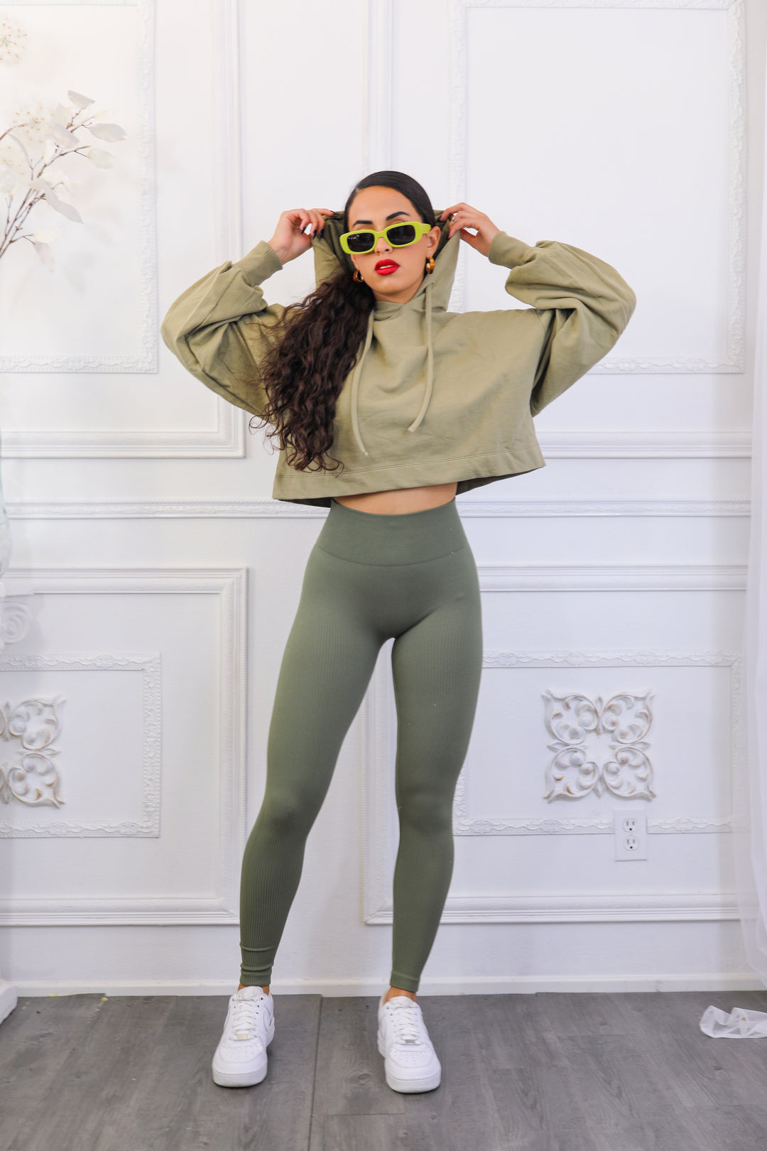 Bubble Sleeves Hoodie Cropped Sweater