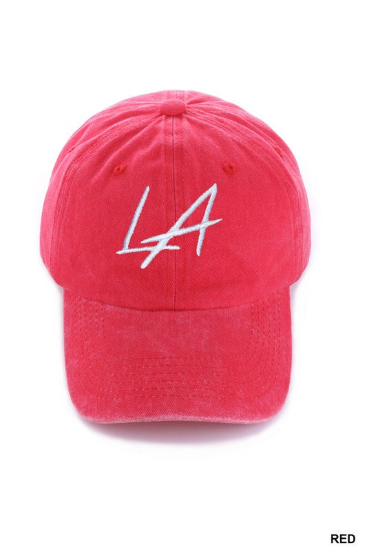 LA (Los Angeles) Embroidered Vintage Washed Cap Hats