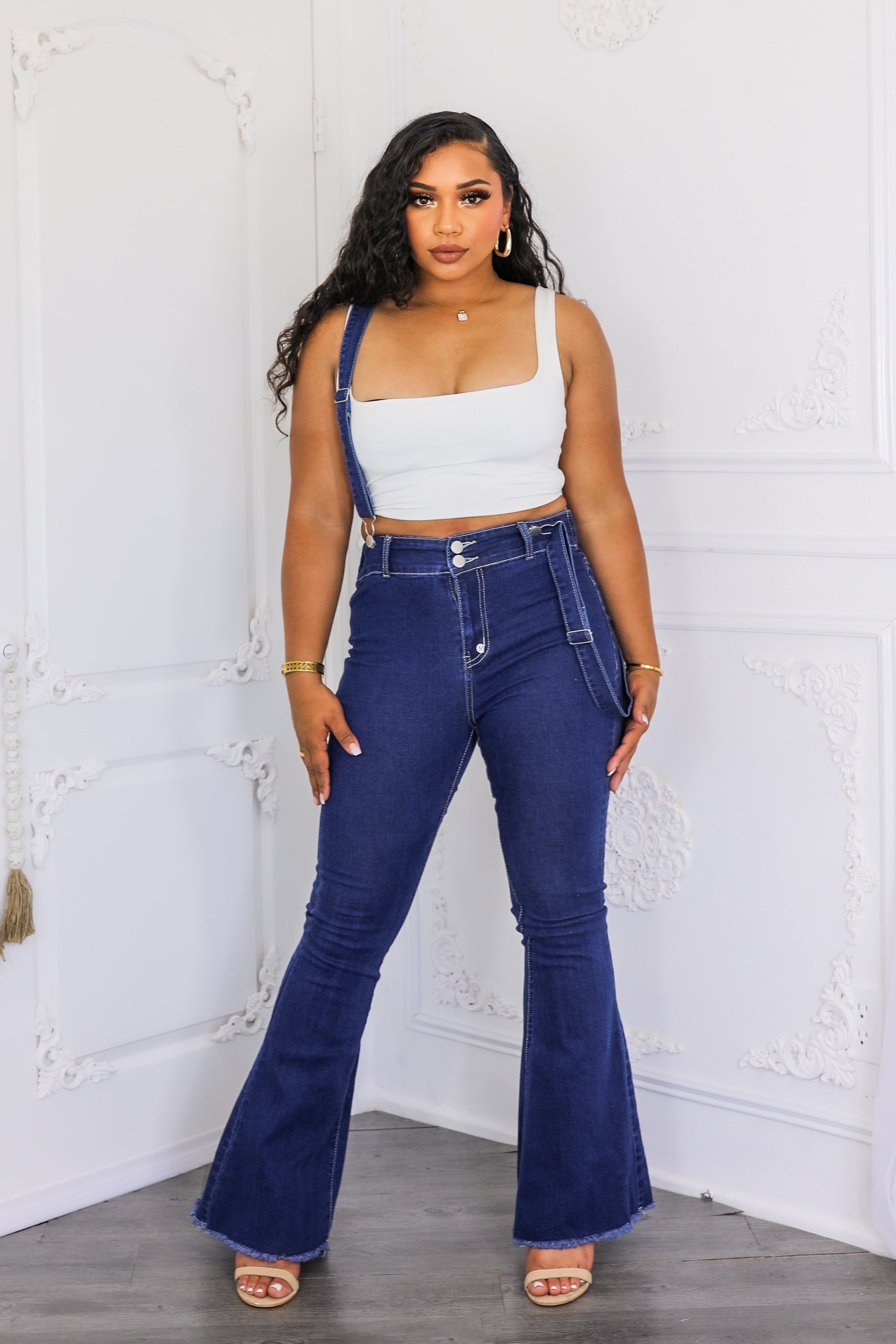 Suspender Denim Flare Jeans – SURELYMINE