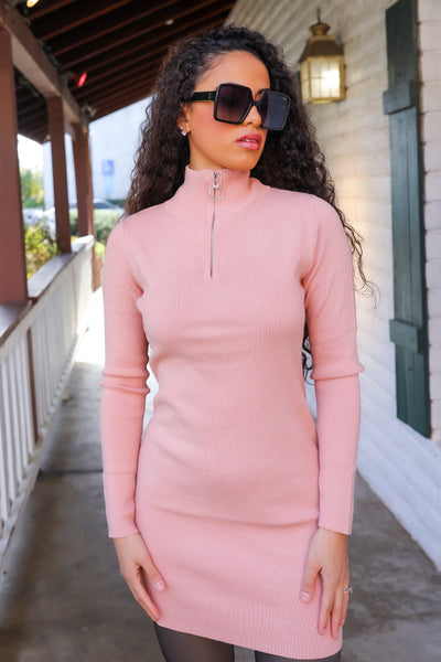 My Perfect Long Sleeves Mock Neck Sweater Dress