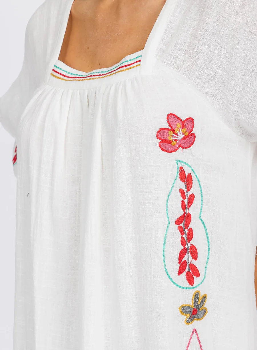 The Mosaic Embroidered Midi Dress