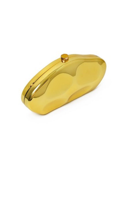 Sculpted Mirror Oval Clutch – Gold or Silver