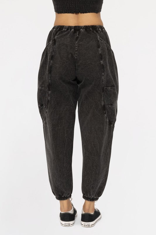 Harlow Mineral Wash Balloon Cargo Pants
