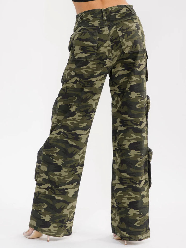 Camouflage Cargo Pants | Multi-Pocket Wide Leg Camo Pants