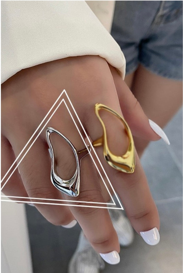 Sculpted Hollow Statement Ring – Gold & Silver Options