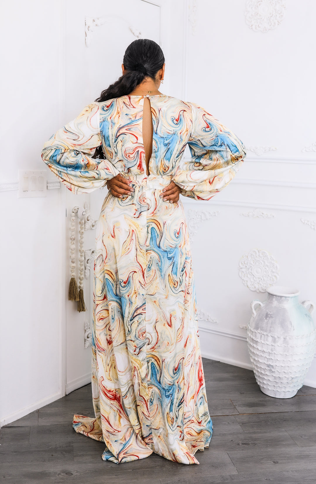marble silk dress YOUR FAV SILK DRESS - MARBLE PRINT