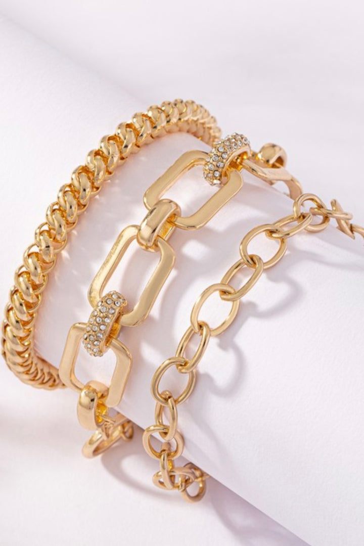 3 Chunky Chain Bracelet Set