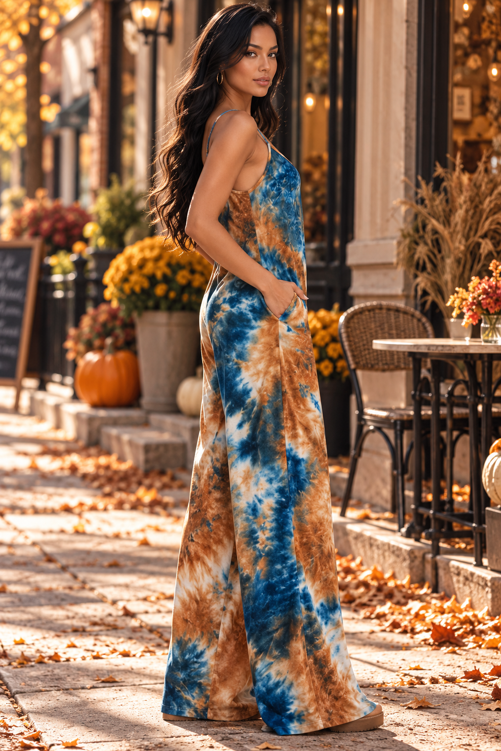 Sedona Tie Dye Wide Leg Jumpsuit | Boho Sleeveless Palazzo Jumpsuit