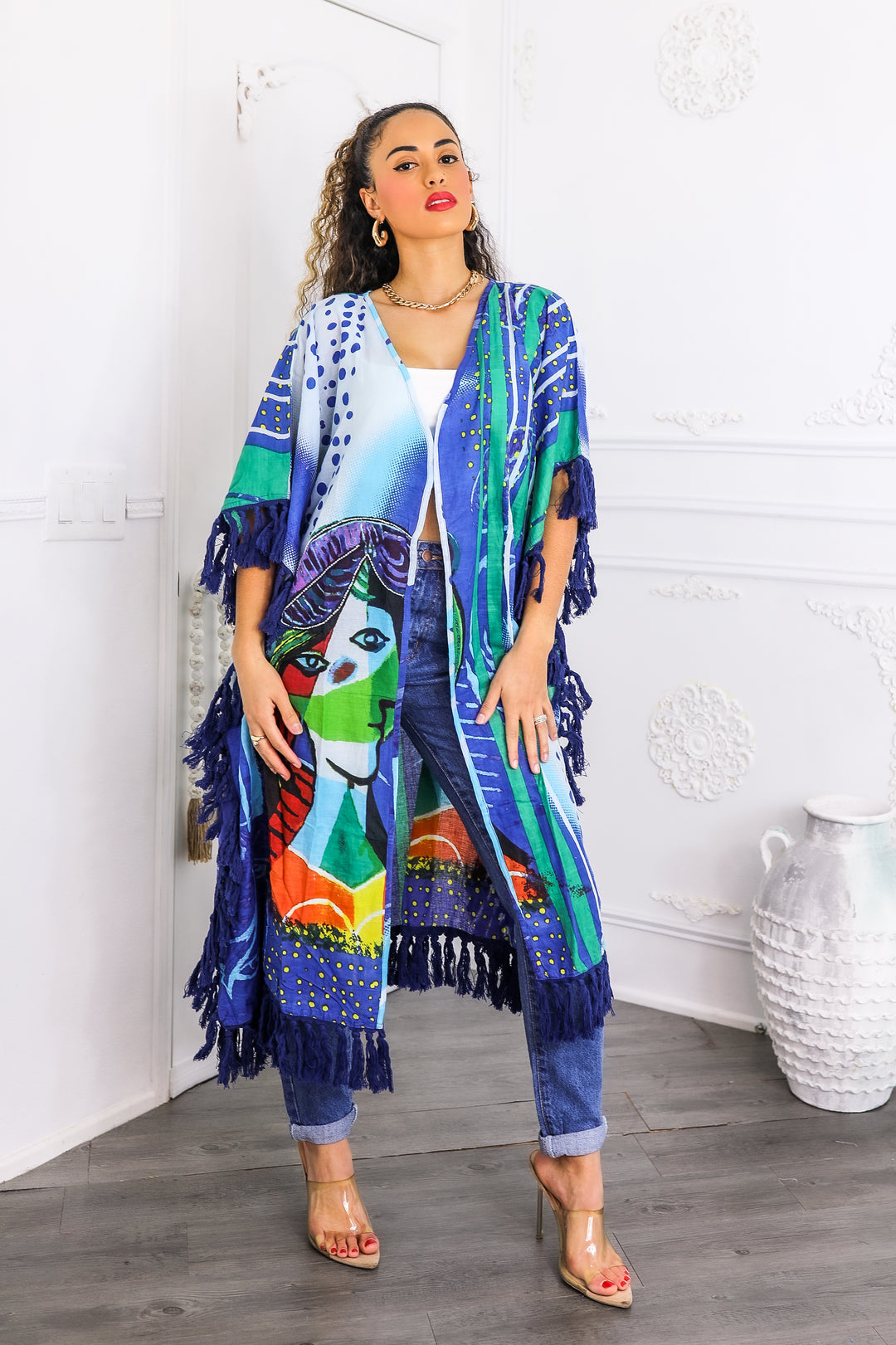 Art Revealed Fringe Kimono