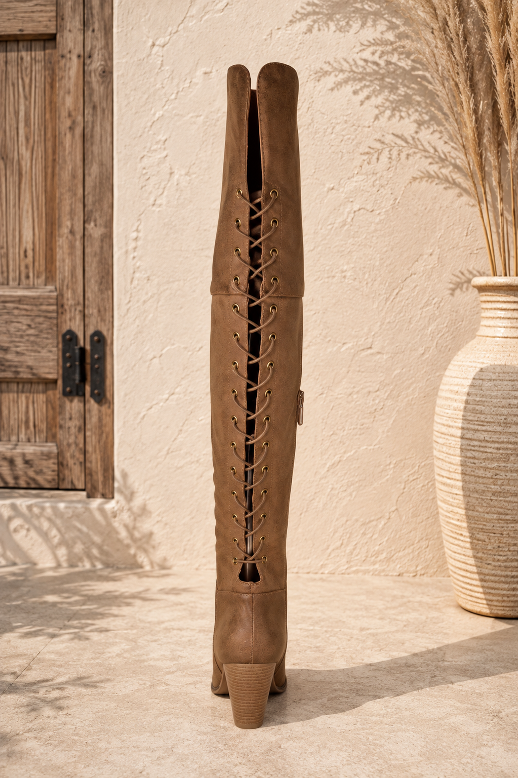 Convertible Lace-Up Knee-High & Thigh-High Boots