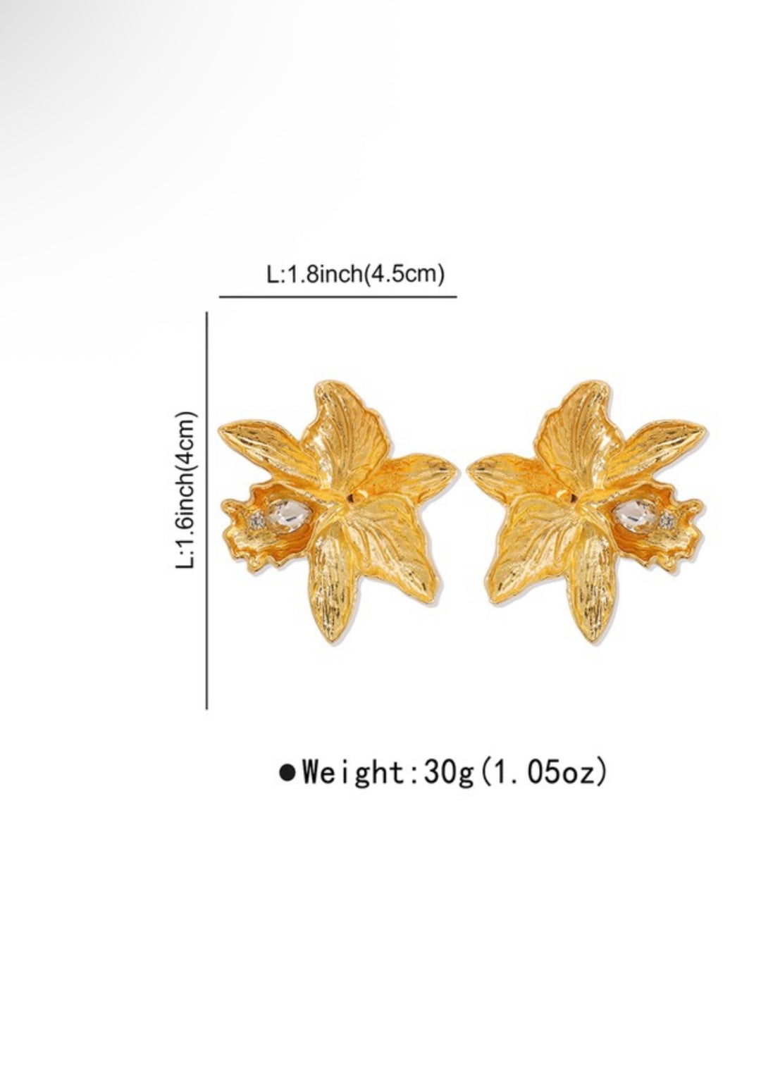 Orchid Bloom Zirconia Statement Earrings – Gold or Silver