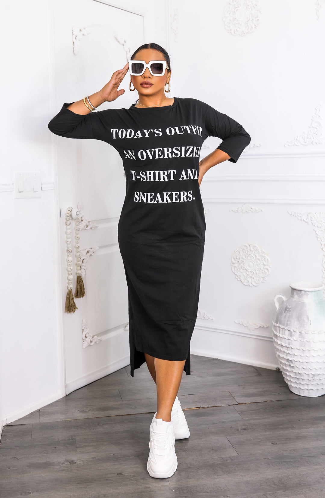 oversized t shirt dresses for women Let're Buck Graphic T-shirt Dress or Tee