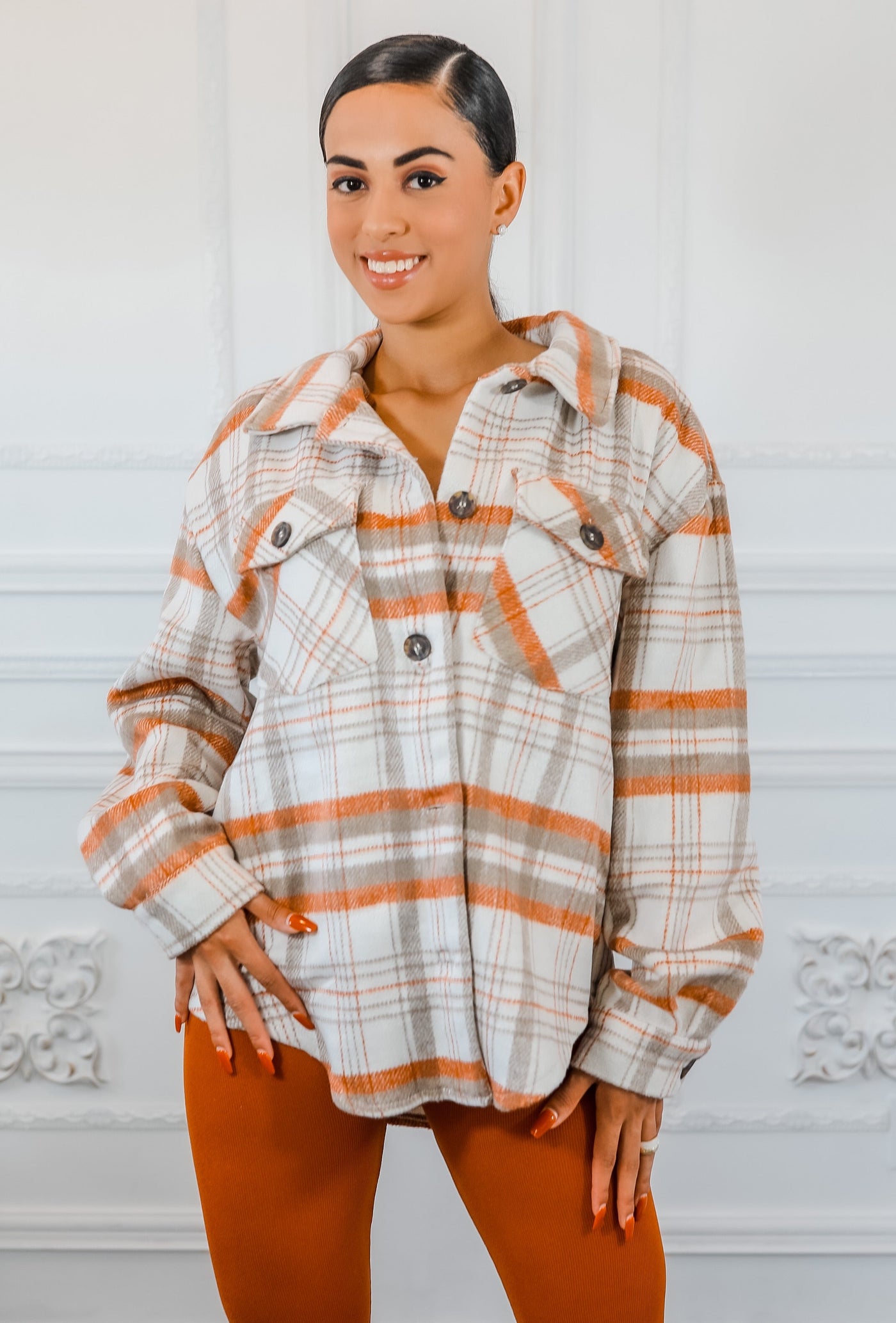 Plaid Bust Pocket Shacket