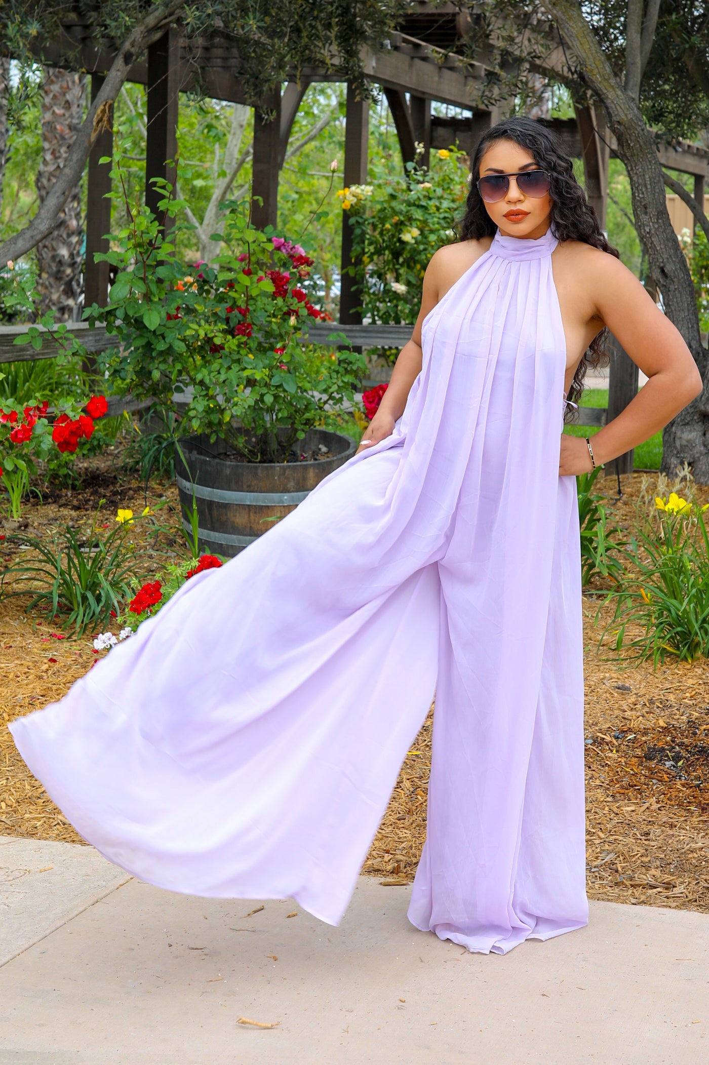 A Little Extra Wide Leg Halter Jumpsuit