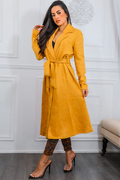 Kimberly Faux Suede Long Coat