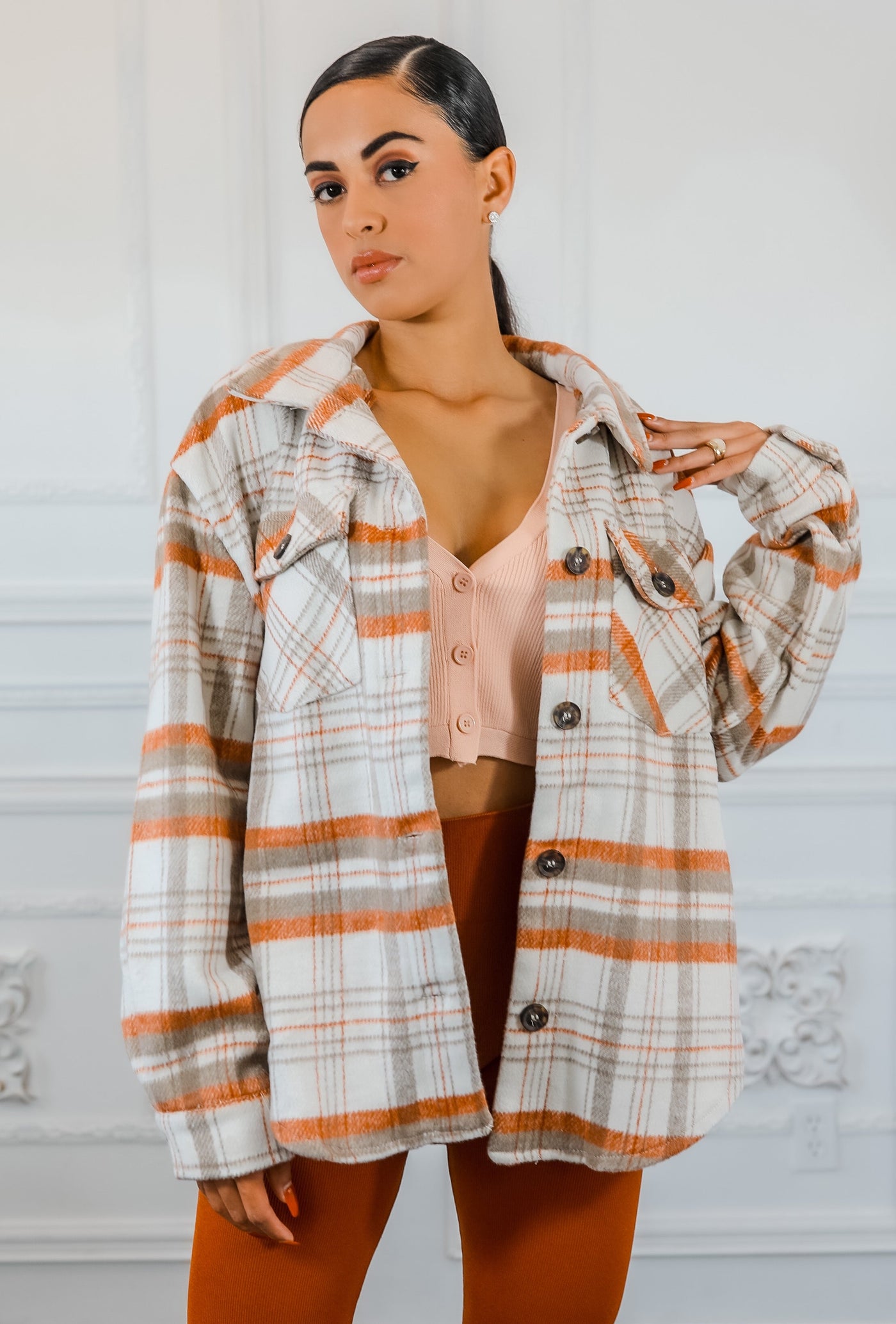 Plaid Bust Pocket Shacket