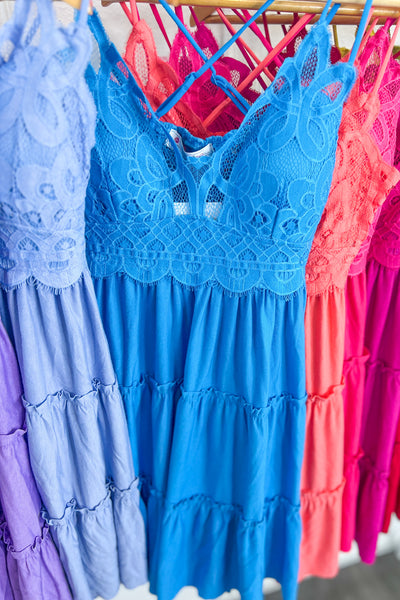 Bralette Crochet Lace Ruffle Cami Dress