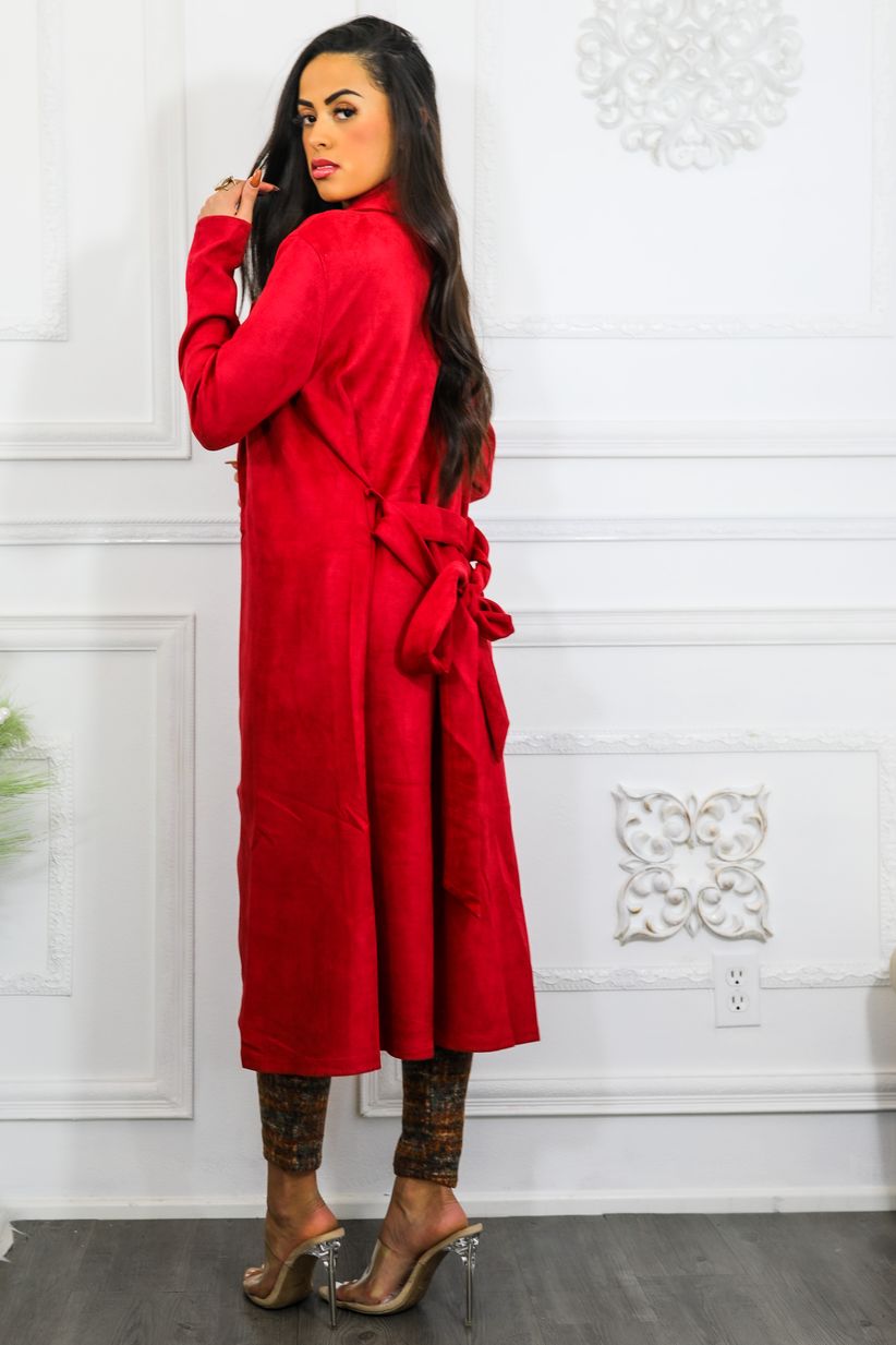 Kimberly Faux Suede Long Coat