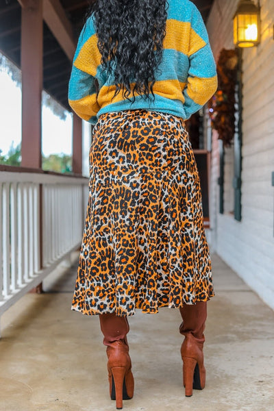 Untamed Animal Print High Waisted Midi Skirt - SURELYMINE