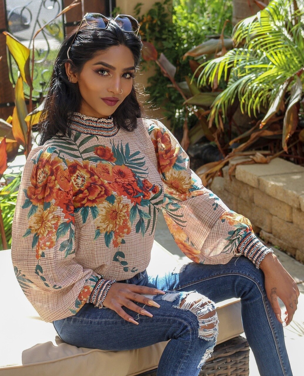 Lush Tropical Floral Top - SURELYMINE