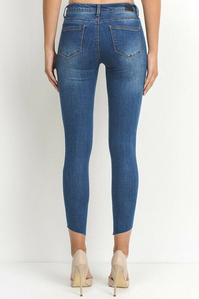 All Cut Out Denim Jeans with diagonal clean cut legs - SURELYMINE