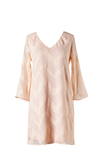 Soft Pattern Peach Shift Dress - SURELYMINE
