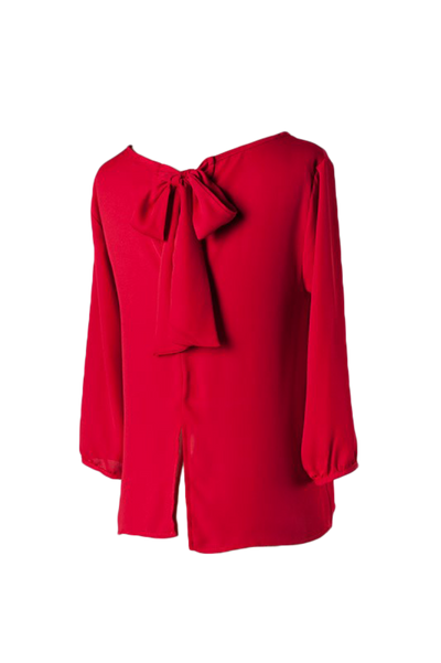 Gorgeous Red Back Bow Blouse - SURELYMINE