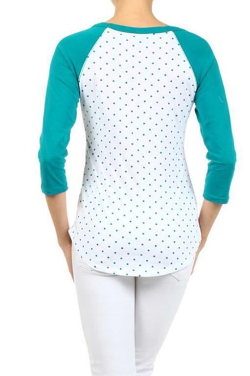 Polka Dot Knit Raglan Top with Boat and a Loose Fit - SURELYMINE