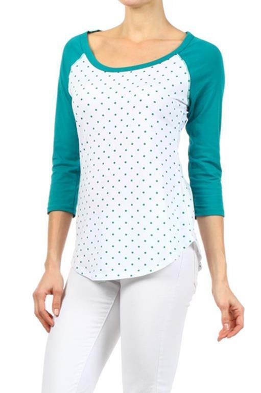 Polka Dot Knit Raglan Top with Boat and a Loose Fit - SURELYMINE