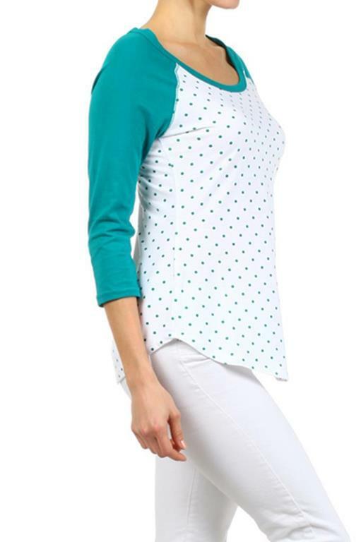 Polka Dot Knit Raglan Top with Boat and a Loose Fit - SURELYMINE