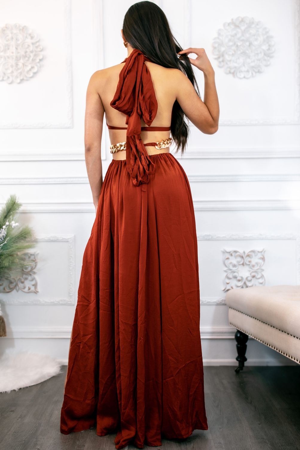 Extravaganza Cut Out Maxi with Side Slits Dress