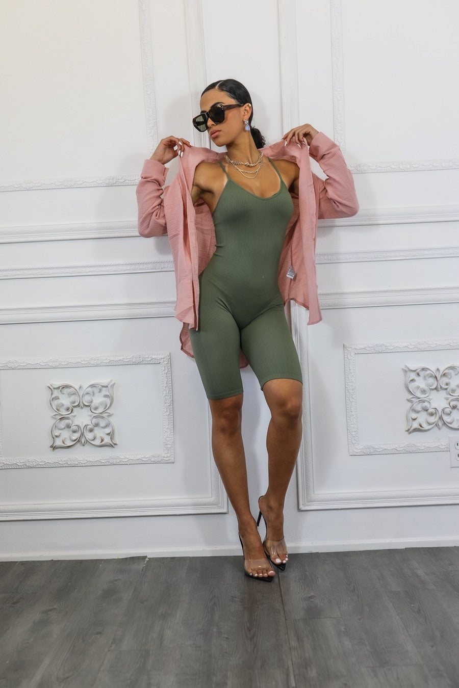Fitted Sleeveless Seamless Romper