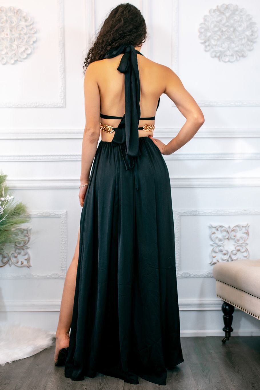 Extravaganza Cut Out Maxi with Side Slits Dress