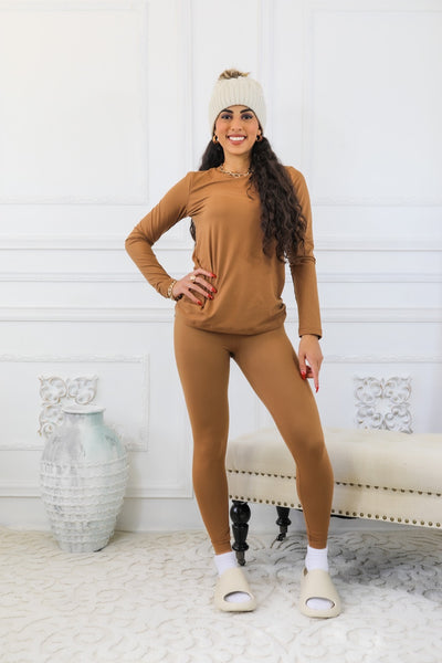 The Cozy Brushed Microfiber Round Neck and Legging Set