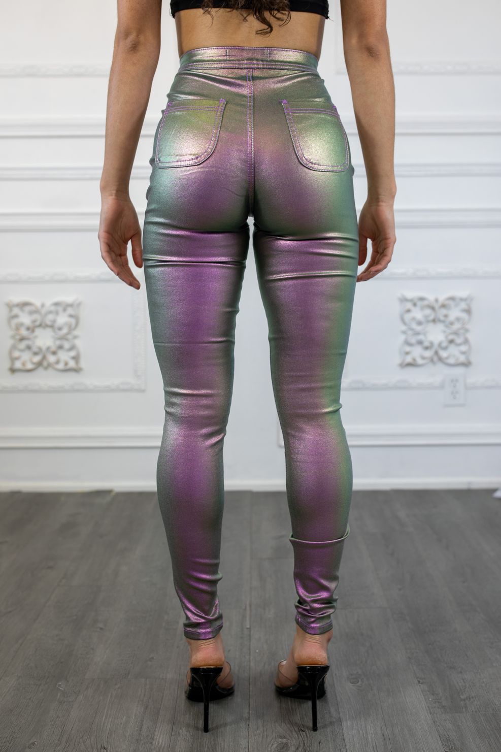 Metallic Dimensions Disco Stretch Pants