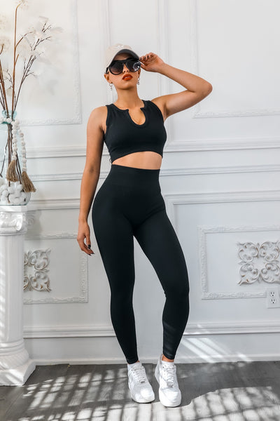 Next Level Ribbed Snatched Active Wear Pant Set